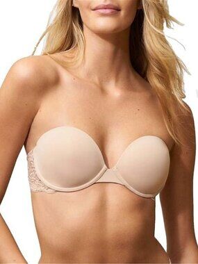 Skarlett Blue Removable Straps Beige Bra 34B NWOT